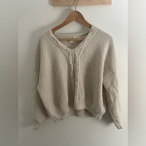 Luv Lane Chunky knit cream sweater- size medium